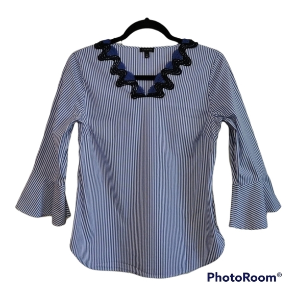 Talbot's blue and white striped tunic top size small - Picture 1 of 10